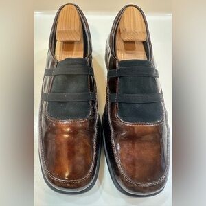 Romu’s Absorb Fly Brown Patent Croc Embossed Comfort Loafers Size 38 (US 7.5-8)